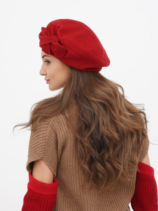 Ravishing Red French Wool Beret A Chic Winter Accessory for Fashion-Savvy Women - Image 6