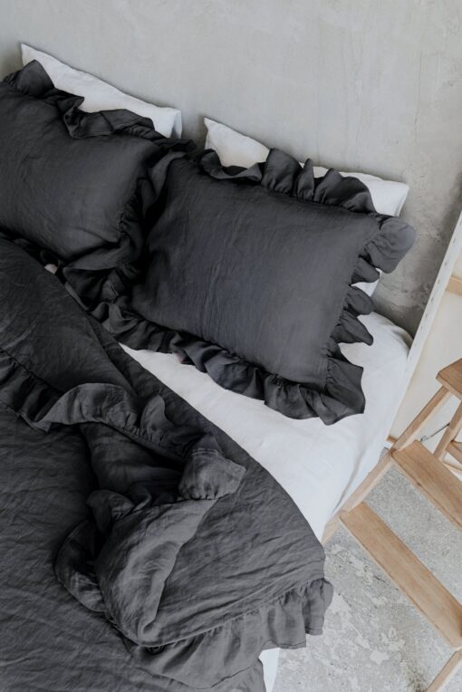 Luxurious Linen Pillowcase with Ruffle Organic, Stonewashed Softness for a Serene Sleep - Image 5