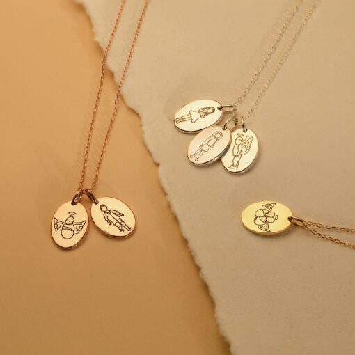 Cherished Memories Personalized Child Portrait Necklace for Mothers - Image 4