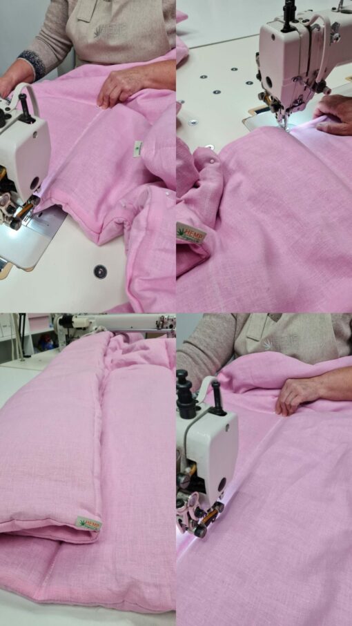 Organic Hemp Linen Comforter Sustainable Comfort in Pink - Image 3