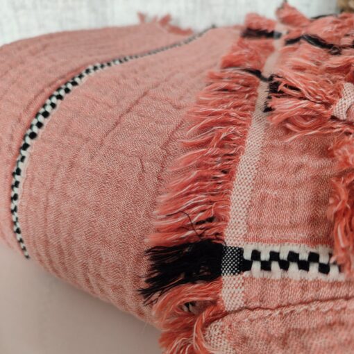 Organic Striped Gauze Throw Blanket Breathable, Lightweight Comfort for All Sizes - Image 2