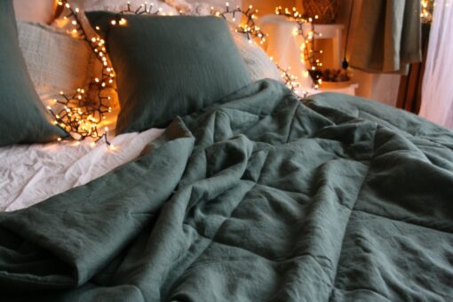 Bohemian Rhapsody Linen Bedspread Quilt, Throw Blanket, and Comforter for a Tranquil Bedroom Oasis - Image 4