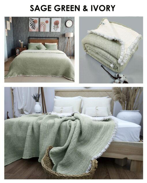 Organic Muslin Quilt Blanket Soft, Breathable, and Eco-Friendly Comfort for All Seasons - Image 3