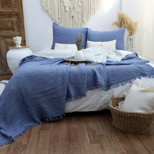 Organic Muslin Cotton Bed Cover A Minimalist Masterpiece for Your Dreamy Nights - Image 4