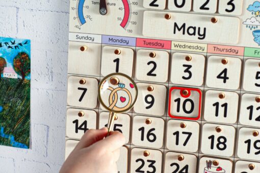 Montessori Calendar A Wooden Learning Adventure for Toddlers and Kids - Image 3