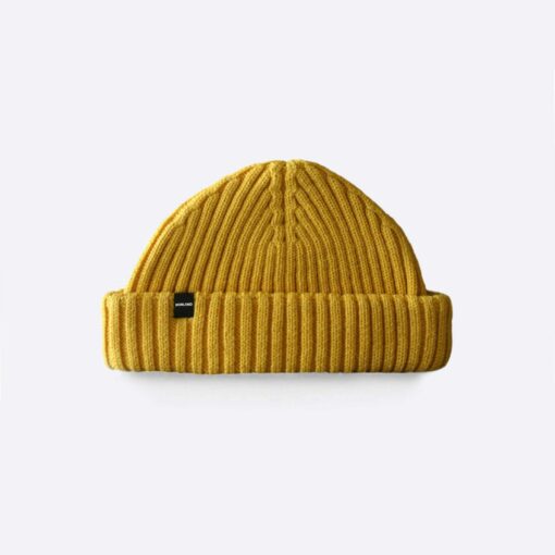 Cozy and Warm Wine Red Merino Wool Ribbed Fisherman Beanie - Image 4