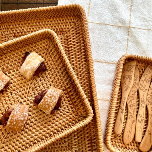 Rattan Woven Trays Versatile Baskets for Serving, Storage, and Montessori Play - Image 3
