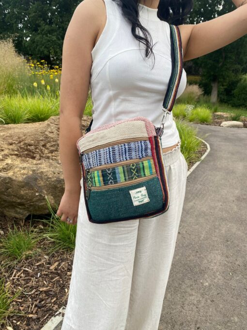 Boho Hemp Mini Bag Eco-Friendly Crossbody Purse for Festivals and Everyday Style - Image 4