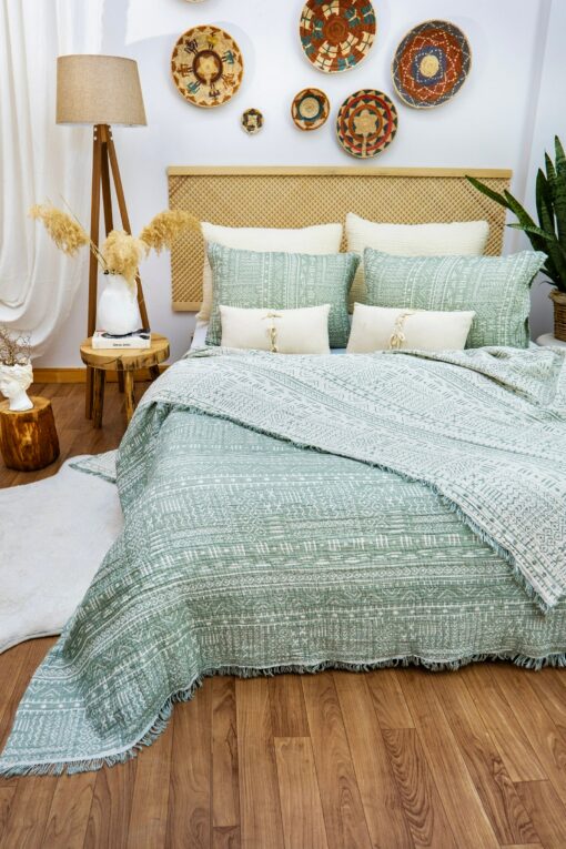 Organic Cotton Aztec Bohemian Throw Blanket Cozy Comfort for Every Home - Image 4