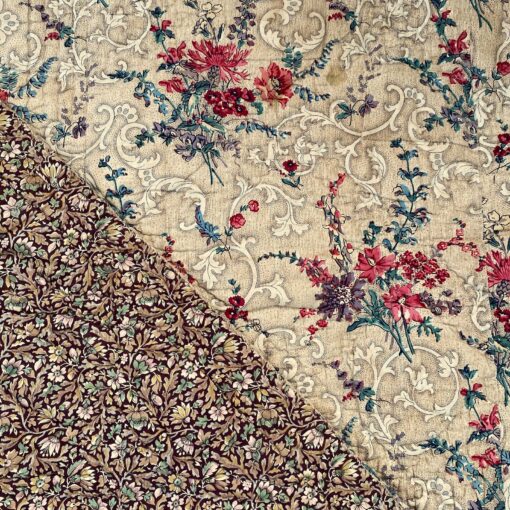 Antique French Chintz Quilt Handcrafted Elegance in Quilted Cotton - Image 6