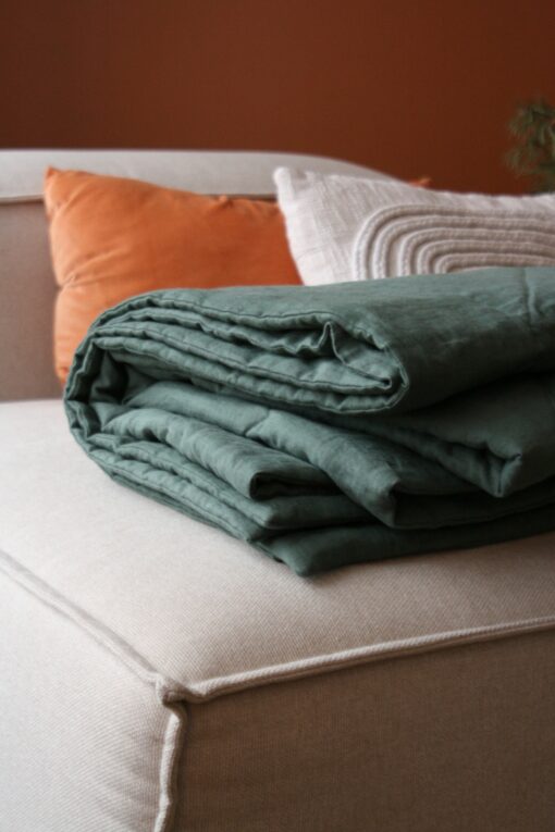 Bohemian Rhapsody Linen Bedspread Quilt, Throw Blanket, and Comforter for a Tranquil Bedroom Oasis - Image 5