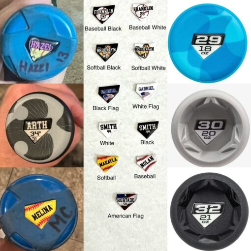 Personalized Bat Knob Decals Elevate Your Batting Game with Custom Style - Image 2