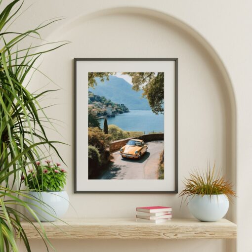 Vintage Porsche Art Print Retro Italian Oil Painting Poster for Car Aficionados - Image 3