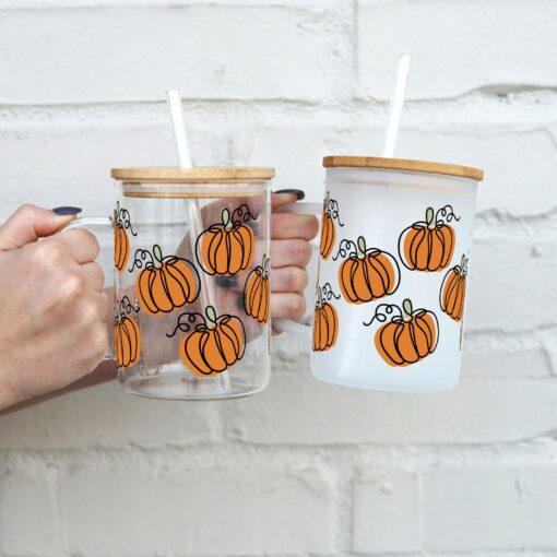 Pumpkin Spice and Everything Nice Your Fall Essential Glass Can Coffee Cup - Image 4
