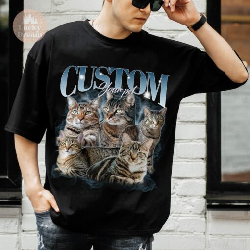 Customizable Bootleg Rap Pet Shirt Immortalize Your Furry Friend in Vintage Style - Image 5