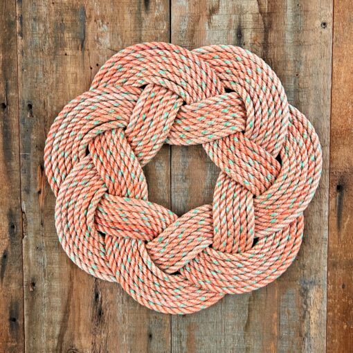 Nautical Charm Upcycled Lobster Rope Salmon Wreath for Coastal Living - Image 3