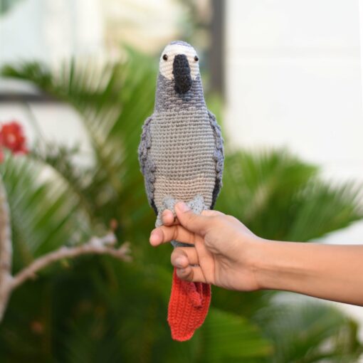Enchanting Congo African Grey Parrot A Crochet Masterpiece for Bird Lovers - Image 3
