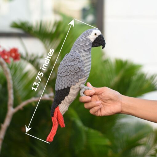 Enchanting Congo African Grey Parrot A Crochet Masterpiece for Bird Lovers - Image 6