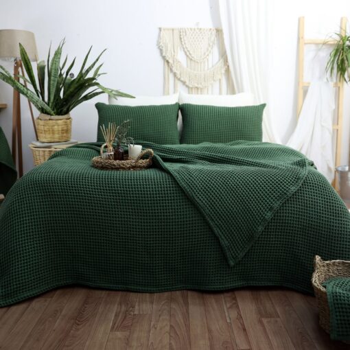 Luxurious Waffle Cotton Bed Cover Elevate Your Sleep with Comfort and Style - Image 3