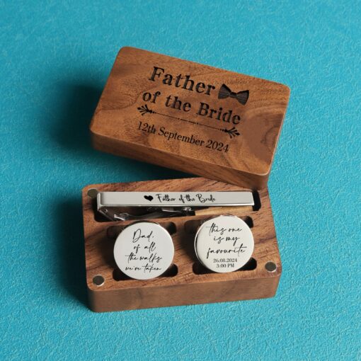 Personalized Father of the Bride Cufflinks A Timeless Keepsake for the Special Day - Image 2