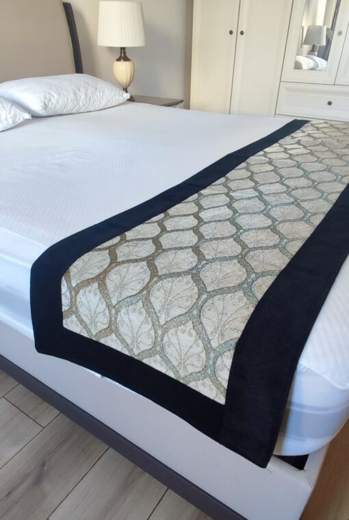 Exquisite Handmade Bed Runner Adorn Your Bedroom with Modern Beige Elegance - Image 2