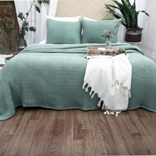 Cozy Boho Waffle Blanket Elevate Your Bed with Turkish Cotton Comfort - Image 5