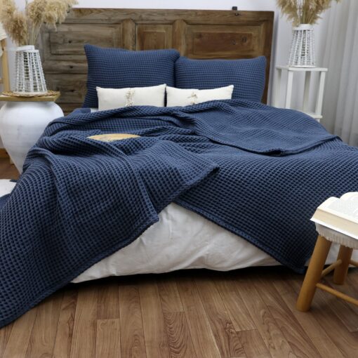 Luxurious Waffle Cotton Bed Cover Elevate Your Sleep with Comfort and Style - Image 2
