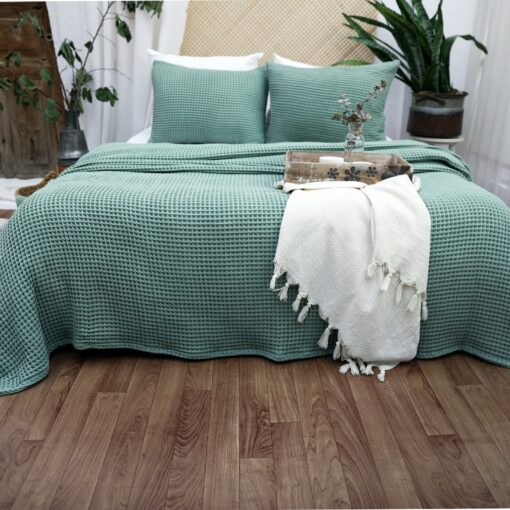 Luxurious Waffle Cotton Bed Cover Elevate Your Sleep with Comfort and Style - Image 6