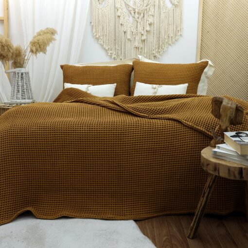 Luxurious Waffle Cotton Bed Cover Elevate Your Sleep with Comfort and Style - Image 5