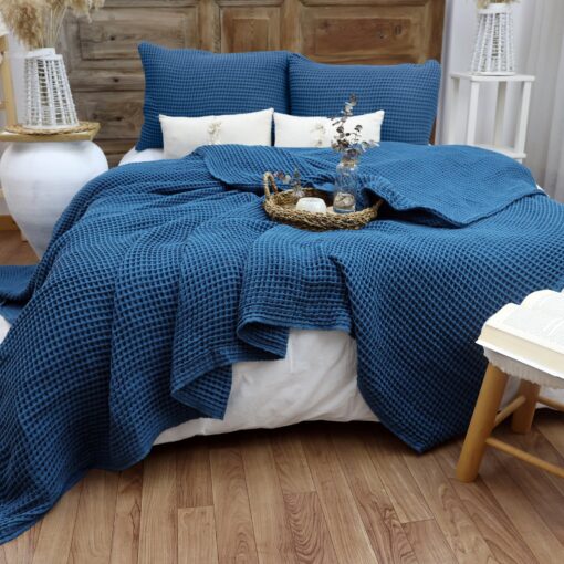 Indulge in Comfort Waffle Cotton Blanket for a Serene Sleep Sanctuary - Image 2