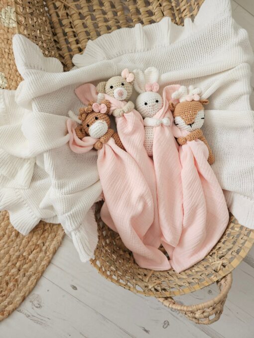 Personalized Baby Comforter Embroidered Security Blanket, Bunny Lovey, Muslin Comforter, Unique New Baby Gift, First Easter Present - Image 2