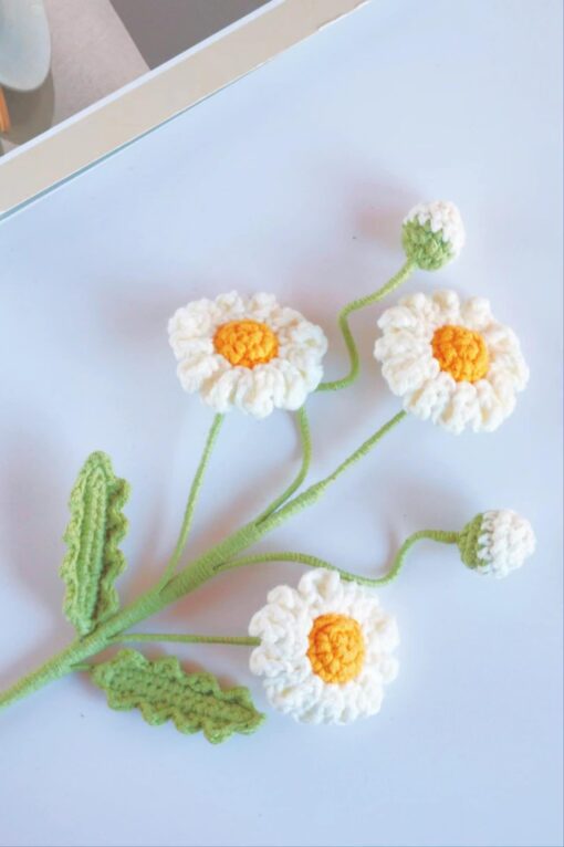 Handmade Crochet Daisy Flower A Personalized Gift for Teachers, Home Decor, and Desk Embellishment - Image 4
