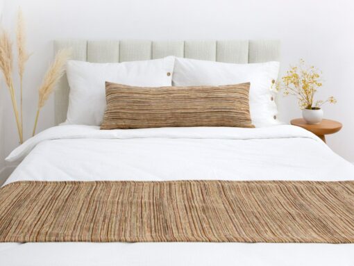 Boho Chic Bed Runner Set Vibrant Hues, Textured Stripes, and Cozy Comfort - Image 3