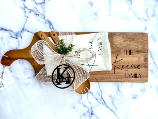 Personalized Housewarming Gift Basket Celebrate New Beginnings with a Custom Engraved Cheese Board - Image 2