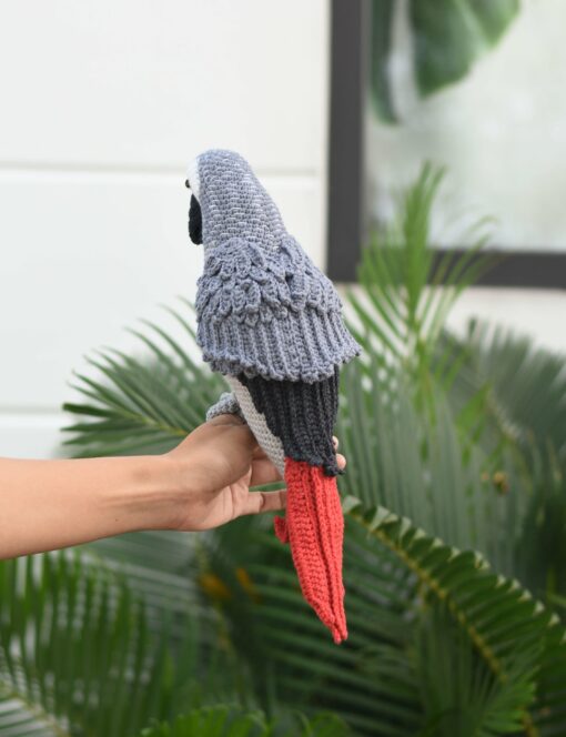 Enchanting Congo African Grey Parrot A Crochet Masterpiece for Bird Lovers - Image 4