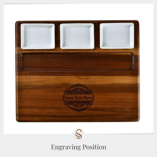 Personalized Engraved Wooden Serving Board The Ultimate Charcuterie and Cheese Platter with Cutlery Set - Image 3