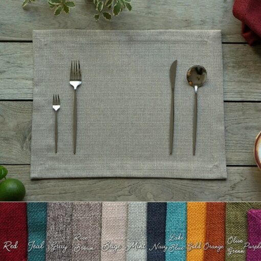 Stain-Resistant Linen-Textured Placemats Elevate Your Dining Experience with Style and Protection - Image 2