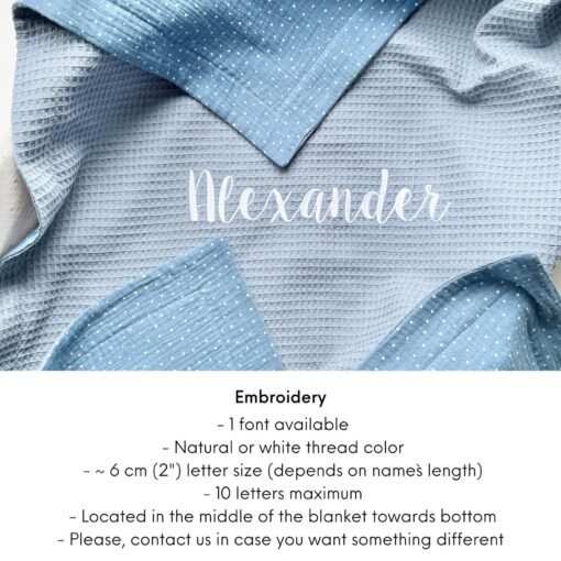 Snuggle Up in Comfort Personalized Muslin Baby Blanket for Sweet Dreams and Stylish Swaddles - Image 3