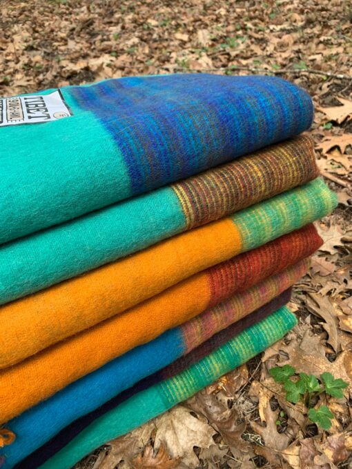Himalayan Handmade Tibetan Yak Wool Blanket Shawl XL 4x8 ft, Soft, Warm, Lightweight, Colorful Travel or Home Throw - Image 3