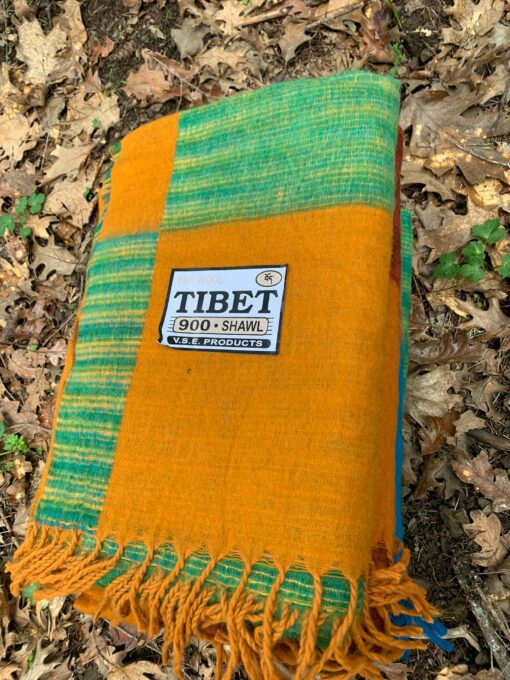 Himalayan Handmade Tibetan Yak Wool Blanket Shawl XL 4x8 ft, Soft, Warm, Lightweight, Colorful Travel or Home Throw - Image 6