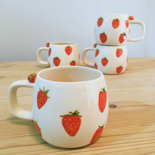 Strawberry Serenade A Ceramic Mug for Mom, Coffee Lovers, and Fruit Fanatics - Image 3