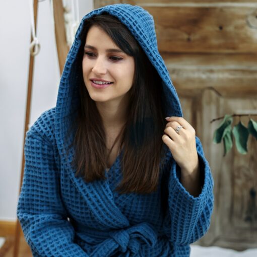 Luxurious Waffle Cotton Robe The Perfect Gift for Comfort and Style - Image 3