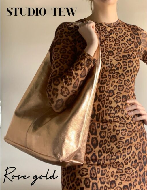 Metallic Leather Slouch Shoulder Bag A Shimmering Statement for Every Occasion - Image 4