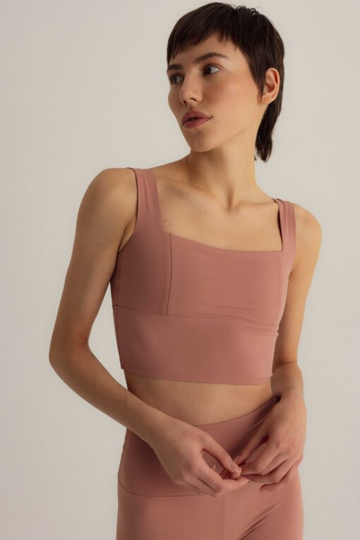 Sustainable Style Pink ECONYL? Crop Top for Yoga, Workouts, and Everyday Wear - Image 2