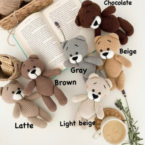 Personalized Crochet Teddy Bear and Rattle A Cherished Keepsake for Baby's Journey - Image 4