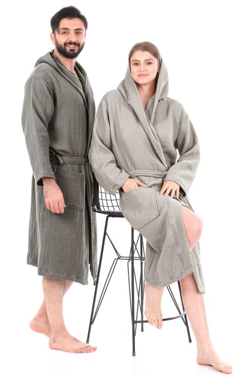 Organic Muslin Robe Cozy, Chic, and Sustainable Comfort - Image 3