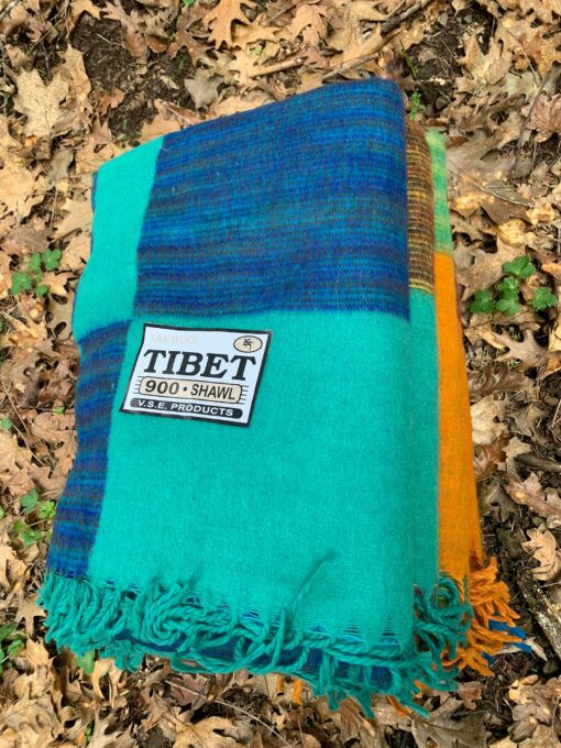 Himalayan Handmade Tibetan Yak Wool Blanket Shawl XL 4x8 ft, Soft, Warm, Lightweight, Colorful Travel or Home Throw - Image 4
