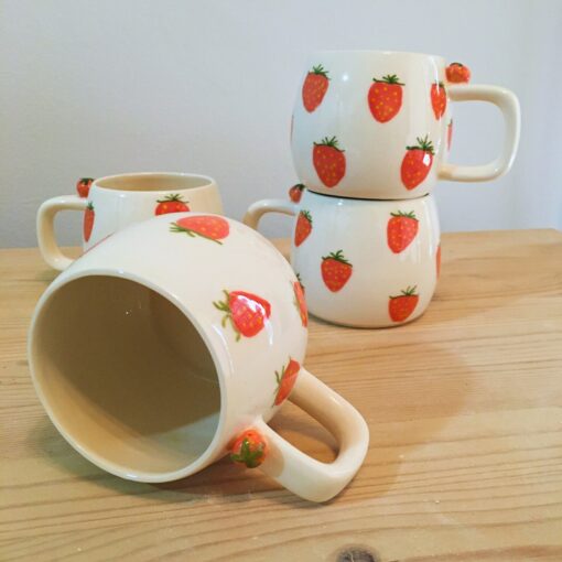 Strawberry Serenade A Ceramic Mug for Mom, Coffee Lovers, and Fruit Fanatics - Image 4