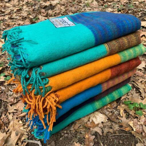 Himalayan Handmade Tibetan Yak Wool Blanket Shawl XL 4x8 ft, Soft, Warm, Lightweight, Colorful Travel or Home Throw - Image 2