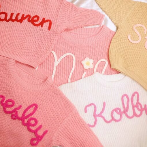 Cozy Comfort for Your Little One Personalized Baby Sweater with Embroidered Name - Image 6